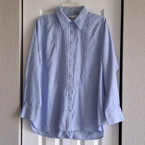 CAbi Blue Long Sleeve Button Down Shirt Women's Size XL